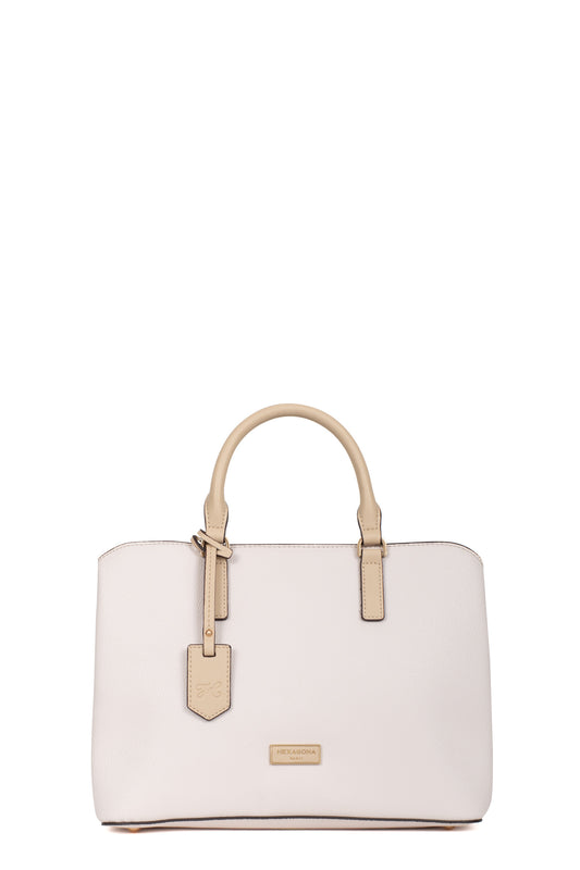 Handbag with 2 handles - Ivoire/nude