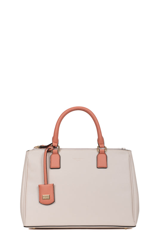 Handbag with 2 handles - Ivoire/rose