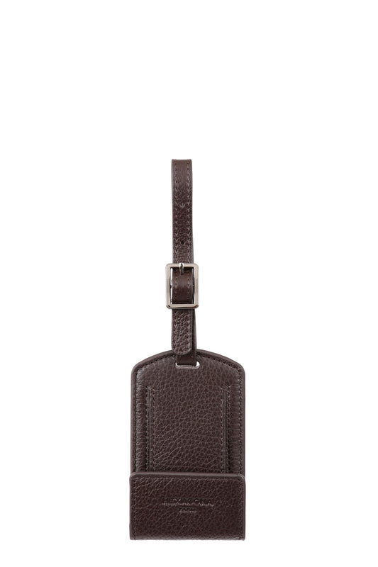 Luggage tag - Leather - Marron-foncé