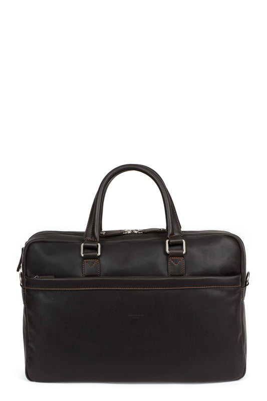 Briefcase - 17" &amp; A4 - Leather - Marron