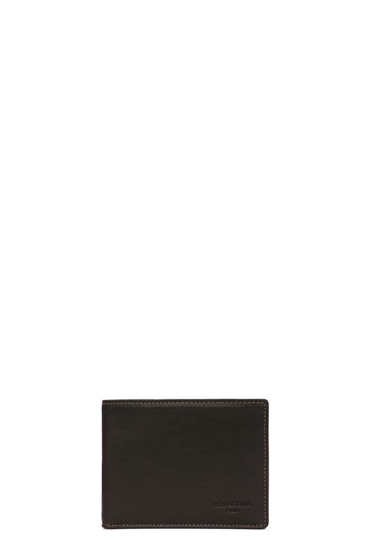 Italian wallet - 2 flaps - Leather - Marron