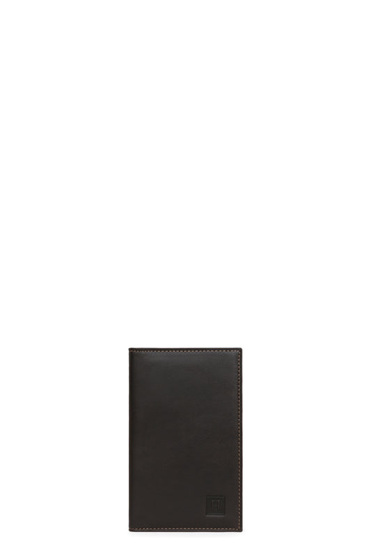 Paper holder - 2 flaps - Leather - Marron