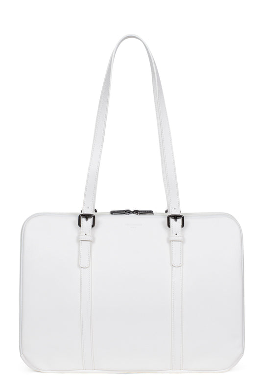 Shoulder bag with 2 handles - 15" &amp; A4 - Blanc