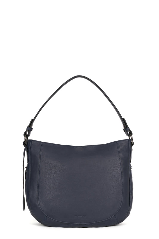 Messenger bag - Leather - Bleu-nuit