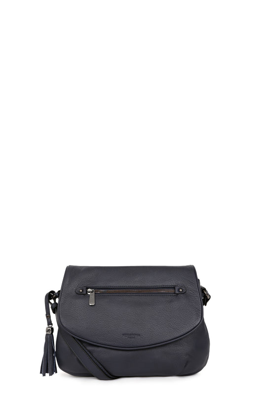 Crossbody bag - Leather - Bleu-nuit