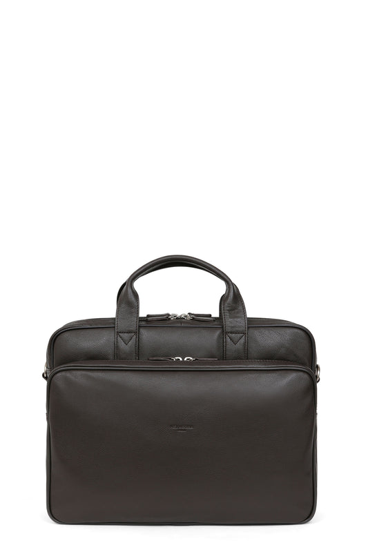 Briefcase - A4 - Leather - Marron-foncé