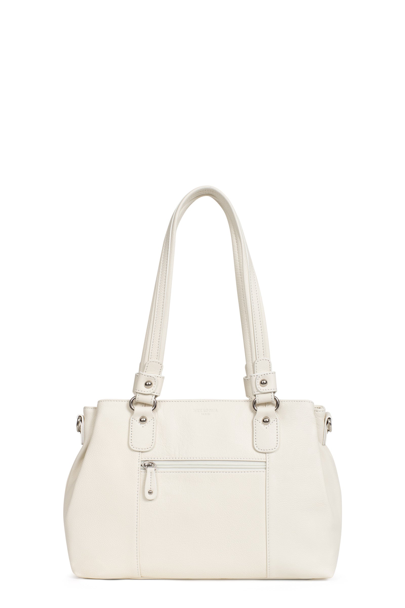 Shoulder bag with 2 handles - Leather - Blanc