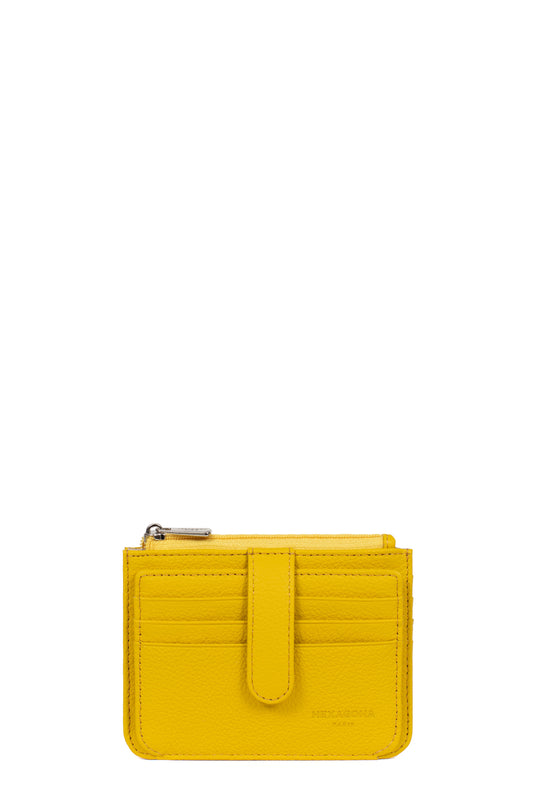 Card holder - 1 flap - Leather - Jaune