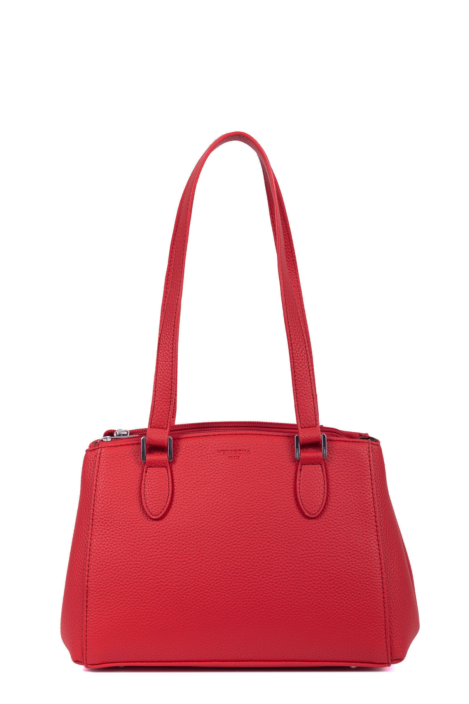 Shoulder bag with 2 handles - Rouge-foncé