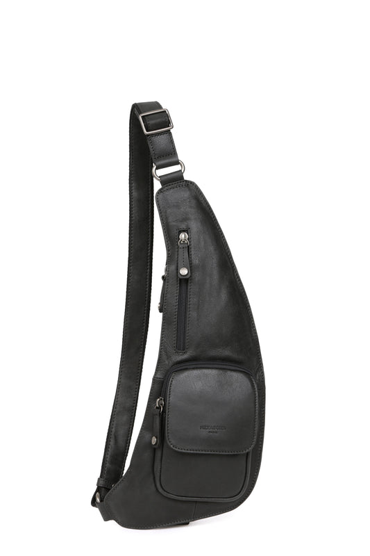 Sac monobretelle - Cuir - Noir