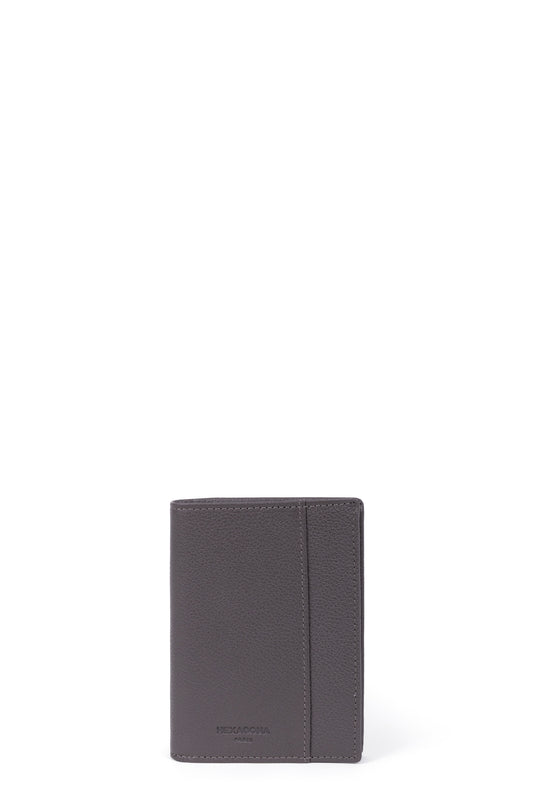 European wallet - 2 flaps - RFID stop - Leather - Taupe