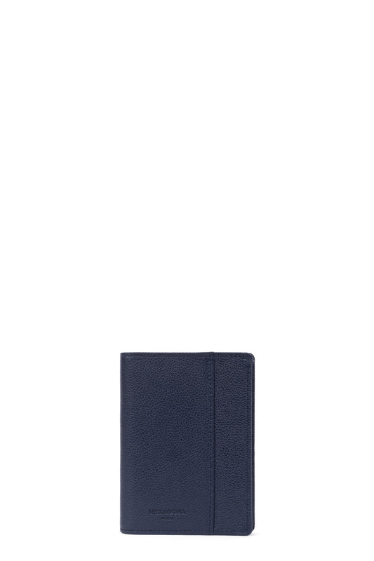 European wallet - 3 flaps - RFID Stop - Leather - Marine