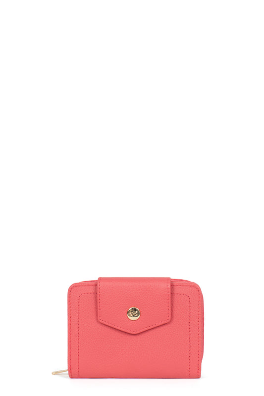 Wallet - 2 flaps - RFID blocking - Leather - Corail